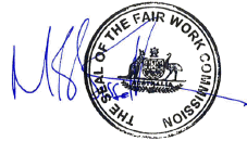 al of the Fair Work Commission with member's signtaure.