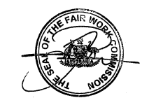 eal of the Fair Work Commission with member's signature.